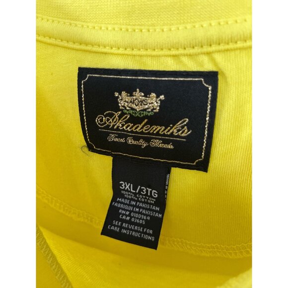 Y2K Akademiks Oversized Yellow T-Shirt – Vintage 2000s Hip Hop Streetwear – 3XL - Picture 4 of 7